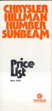 Chrysler Price List 1976 May
