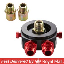 Aluminum AN10 10AN Oil Filter Cooler Relocate Adapter Sandwich Plate Single Kits