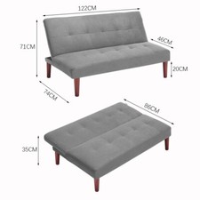 Fabric Two Seater Sofabed Recliner Sleep Couch Loveseat Settee Sofa Bed Tufted