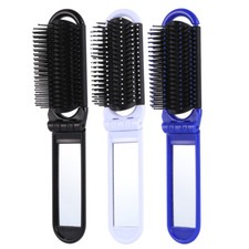 3 Pcs Collapsible Comb Mirror Fold Up Hairbrush Small Hair Brush