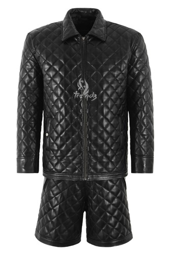 Men quilted leather jacket - men’s,