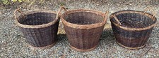 Vintage Original Wicker Log Basket  Fireside Storage Toy Basket