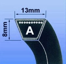 A SEC V BELT ( A SECTION BRANDED 13 x 8MM V BELT ) - CHOOSE SIZE IN INCHES)