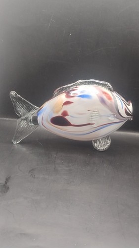 Art glass multicoloured fish - glass,