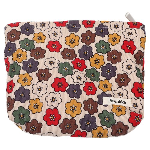 Corduroy makeup pouch floral - corduroy,