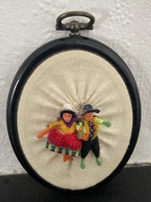 Vintage Framed  Handcrafted  Worry Dolls