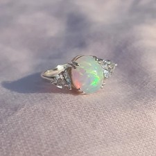 Opal Wedding Band-Opal Gold