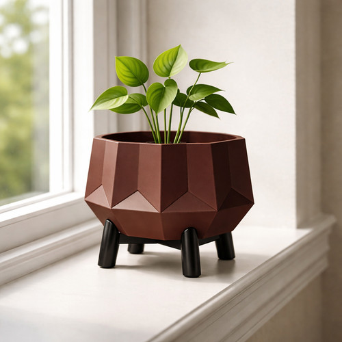 Geometric gem planter with - geometric,