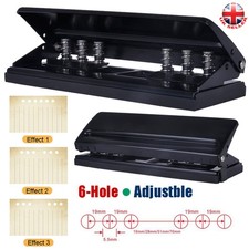 Paper Filofax Punch φ5mm 6-Hole A4 A5 A6 Adjustable Metal Organiser Hole Puncher