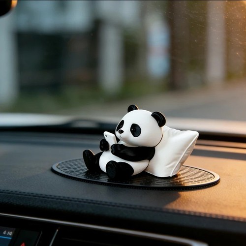 Panda sculpture ornament car - panda,