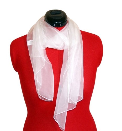 White silk scarf ready - , for