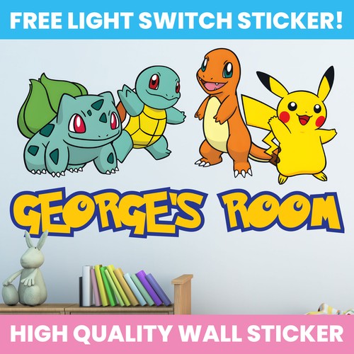 Pokemon wall sticker - any, name