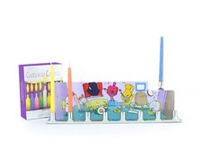 Tin Menorah with Candles