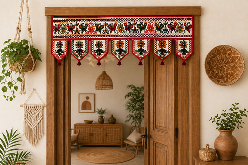 Boho door valance - valance, cotton