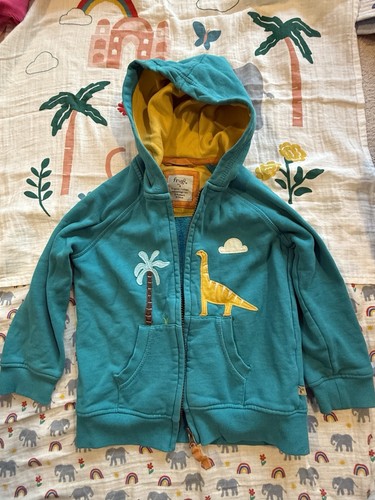 Frugi teal full zip top - zip,