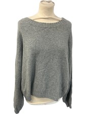 Hollister Grey Pullover Jumper Knit Crew Neck Size L T2750 LT551