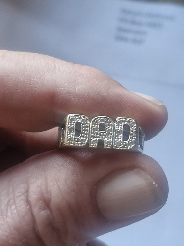9ct yellow gold dad ring - gold,