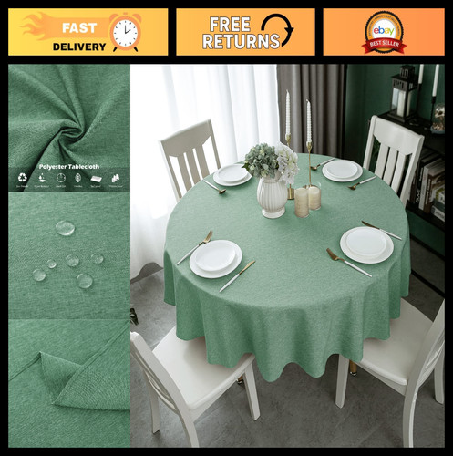 Round faux linen - round,