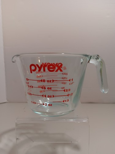 Pyrex glass measuring cup red - glass,