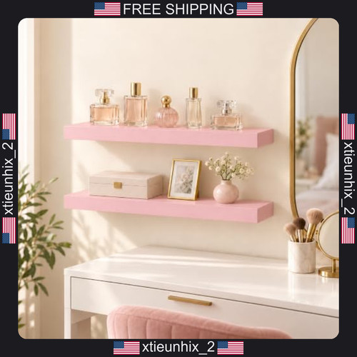 Pink floating shelves set 2 - pink,