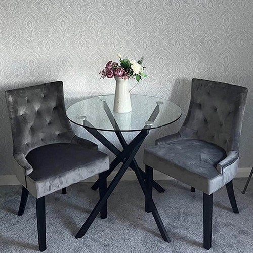 Small round glass dining - glass,