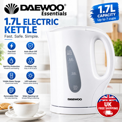 Daewoo electric kettle - 1.7l,