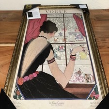 New Vintage Holiday Theme Vogue Magazine Covers Framed Artwork 15”x24”