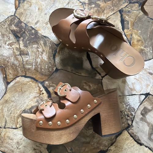 Chloé wooden platform clog - chloé,