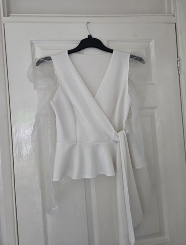 Shein large white - wrap, top