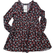 ZARA Floral Long-Sleeve Dress