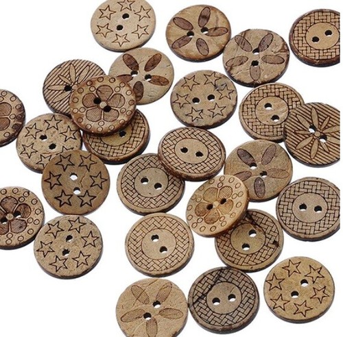 Coconut shell etched - shell,