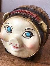 Guinness Giant Advertising Piggy Bank Barrel 1960s Chalkware Stout