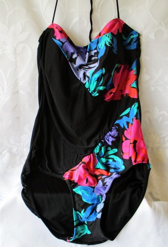 Ladies black floral halter - floral,