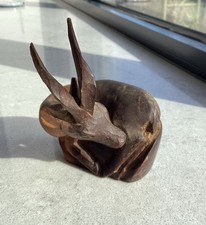 Hand Carved Wooden Gazelle