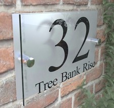 Contemporary HOUSE SIGN / PLAQUE / DOOR / NUMBERS / GLASS EFFECT ACRYLIC