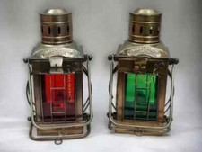 Vintage Red/Green Glass Ship