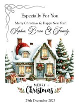 PERSONALISED Christmas Card Beautiful Keepsake Name (s) & our verse also inside!