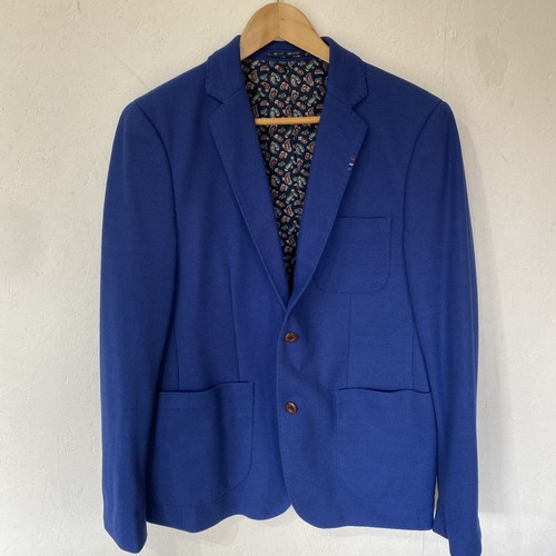 Blue woven feraud suit jacket - woven,