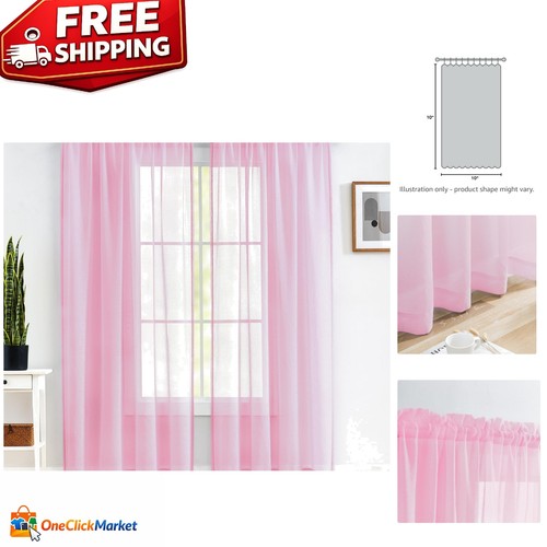 Elegant pink sheer curtains - sheer,