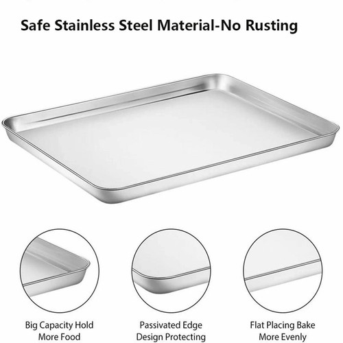 Stainless steel baking tray - stainless,