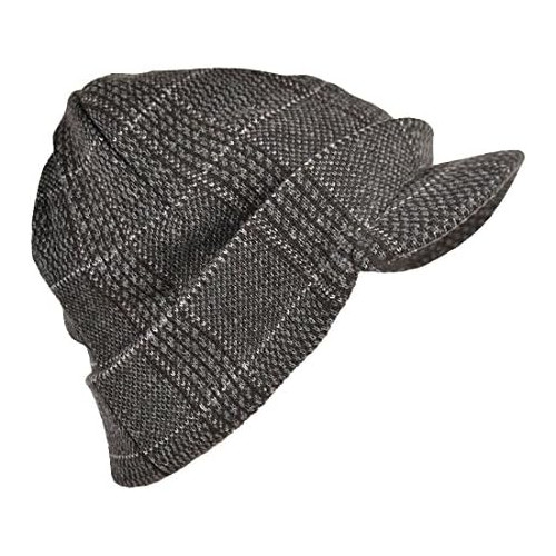 Plaid knit radar hat - plaid, with