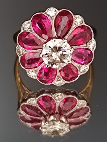 18ct lab grown ruby and - grown,