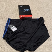 New Speedo Men's Side Splice Poly Mesh Swim Square Leg Drag Suit 32" 8705970