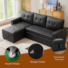 Universal Corner Sofa Bed,3 Seater Sofa Couch with Storage and Reversible Chaise