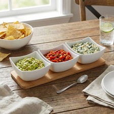 4 Pcs Snack Bowls & Wooden