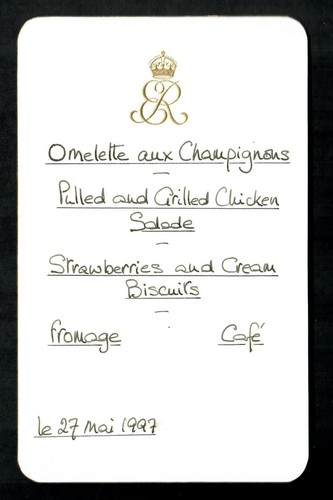 Royal menu queen elizabeth - royal,