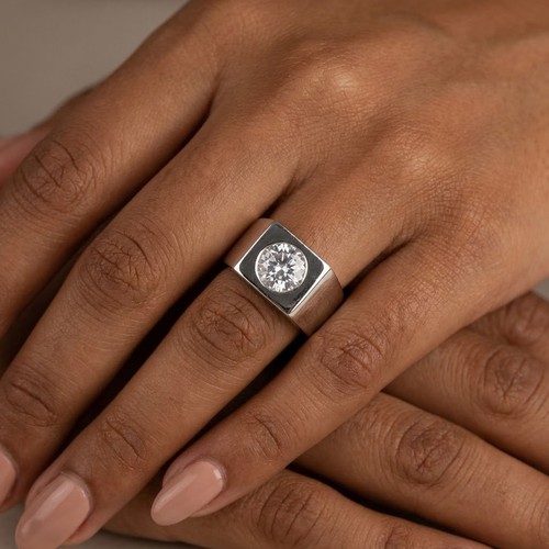 Solitaire mens ring platinum - mens,
