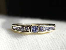 QVC 9ct Gold Tanzanite Channel Set Eternity Ring Size L