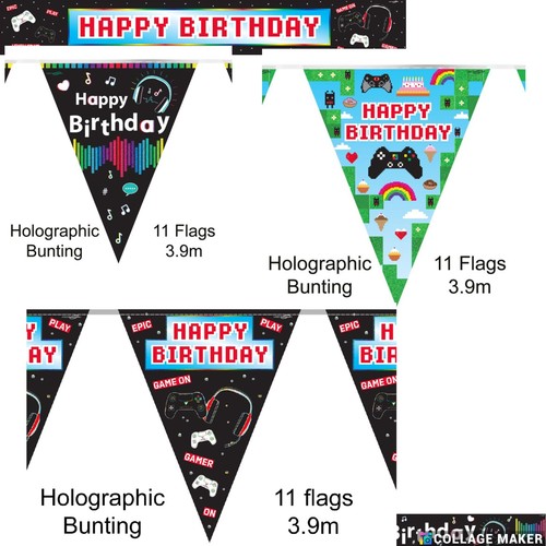 Gamer retro computer bunting - gamer,