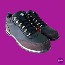 LAMBRETTA Enzo Low Top Men's Hiking Walking Boots, Faux Leather, Black, UK 8